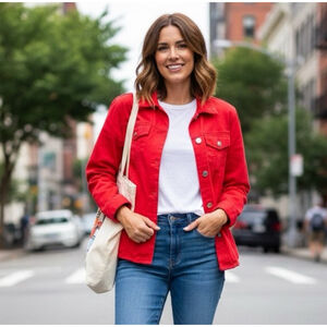 Pendleton Red Cotton Trucker Shirt Jacket Size S